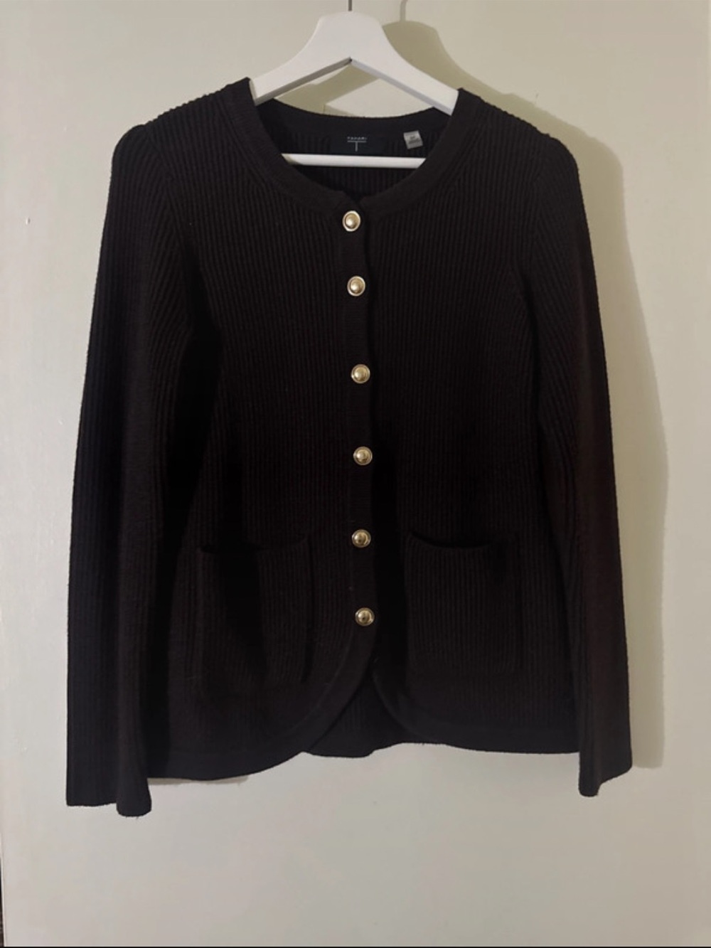 Tahari Classic Brown Ribbed Button-Front Women’s Cardigan